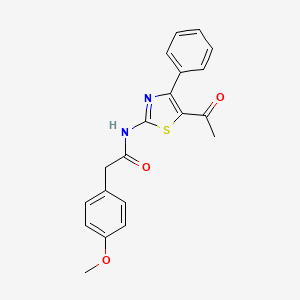 molecular formula C20H18N2O3S B2365842 N-(5-乙酰基-4-苯基-1,3-噻唑-2-基)-2-(4-甲氧基苯基)乙酰胺 CAS No. 923506-23-4