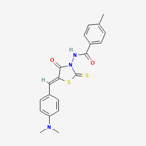 B2365851 (Z)-N-(5-(4-(dimethylamino)benzylidene)-4-oxo-2-thioxothiazolidin-3-yl)-4-methylbenzamide CAS No. 380595-33-5