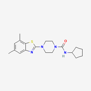 molecular formula C19H26N4OS B2365870 N-cyclopentyl-4-(5,7-dimethyl-1,3-benzothiazol-2-yl)piperazine-1-carboxamide CAS No. 1210743-90-0