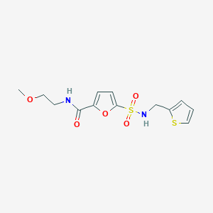 molecular formula C13H16N2O5S2 B2365872 N-(2-methoxyethyl)-5-(N-(thiophen-2-ylmethyl)sulfamoyl)furan-2-carboxamide CAS No. 1172557-14-0