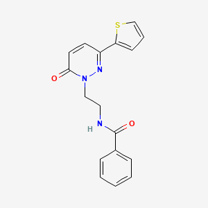molecular formula C17H15N3O2S B2365883 N-(2-(6-oxo-3-(thiophen-2-yl)pyridazin-1(6H)-yl)ethyl)benzamide CAS No. 946344-92-9