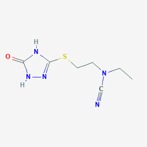 molecular formula C7H11N5OS B2365893 Ethyl-[2-[(5-oxo-1,4-dihydro-1,2,4-triazol-3-yl)sulfanyl]ethyl]cyanamide CAS No. 2411317-68-3