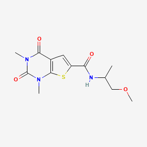 molecular formula C13H17N3O4S B2365895 N-(1-methoxypropan-2-yl)-1,3-dimethyl-2,4-dioxo-1H,2H,3H,4H-thieno[2,3-d]pyrimidine-6-carboxamide CAS No. 946207-07-4