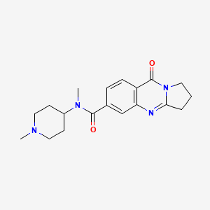 molecular formula C19H24N4O2 B2365898 N-methyl-N-(1-methylpiperidin-4-yl)-9-oxo-1,2,3,9-tetrahydropyrrolo[2,1-b]quinazoline-6-carboxamide 