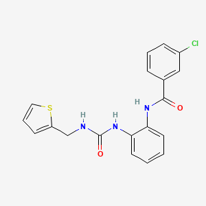 3-chloro-N-(2-(3-(thiophen-2-ylmethyl)ureido)phenyl)benzamide