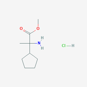 molecular formula C9H18ClNO2 B2365913 Methyl 2-amino-2-cyclopentylpropanoate;hydrochloride CAS No. 2445791-36-4