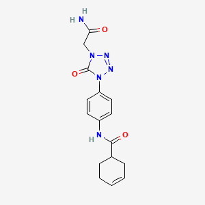 N-(4-(4-(2-amino-2-oxoethyl)-5-oxo-4,5-dihydro-1H-tetrazol-1-yl)phenyl)cyclohex-3-enecarboxamide
