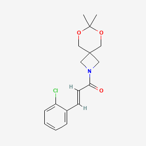 (E)-3-(2-chlorophenyl)-1-(7,7-dimethyl-6,8-dioxa-2-azaspiro[3.5]nonan-2-yl)prop-2-en-1-one