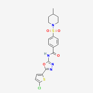 N-[5-(5-chlorothiophen-2-yl)-1,3,4-oxadiazol-2-yl]-4-(4-methylpiperidin-1-yl)sulfonylbenzamide