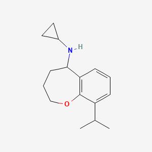 molecular formula C16H23NO B2365953 N-cyclopropyl-9-propan-2-yl-2,3,4,5-tetrahydro-1-benzoxepin-5-amine CAS No. 1156776-10-1