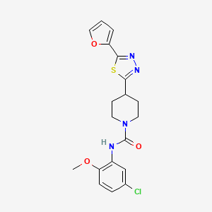 molecular formula C19H19ClN4O3S B2365955 N-(5-chloro-2-methoxyphenyl)-4-[5-(furan-2-yl)-1,3,4-thiadiazol-2-yl]piperidine-1-carboxamide CAS No. 1105247-97-9