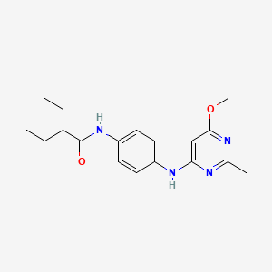 molecular formula C18H24N4O2 B2365962 2-ethyl-N-(4-((6-methoxy-2-methylpyrimidin-4-yl)amino)phenyl)butanamide CAS No. 946272-47-5