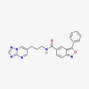 molecular formula C22H18N6O2 B2365963 N-(3-([1,2,4]triazolo[1,5-a]pyrimidin-6-yl)propyl)-3-phenylbenzo[c]isoxazole-5-carboxamide CAS No. 2034615-89-7