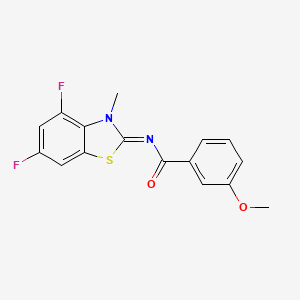 molecular formula C16H12F2N2O2S B2365970 N-[(2Z)-4,6-difluoro-3-methyl-2,3-dihydro-1,3-benzothiazol-2-ylidene]-3-methoxybenzamide CAS No. 868371-15-7