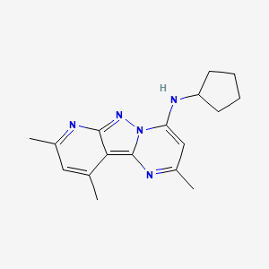molecular formula C17H21N5 B2365999 N-cyclopentyl-4,11,13-trimethyl-3,7,8,10-tetrazatricyclo[7.4.0.02,7]trideca-1,3,5,8,10,12-hexaen-6-amine CAS No. 896835-09-9