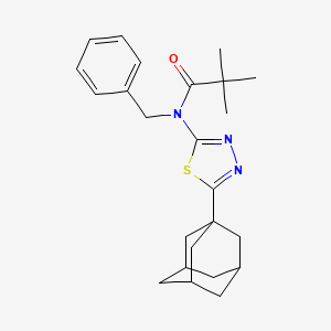 molecular formula C24H31N3OS B2366013 N-[5-(adamantan-1-yl)-1,3,4-thiadiazol-2-yl]-N-benzyl-2,2-dimethylpropanamide CAS No. 392320-17-1