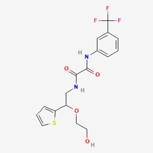molecular formula C17H17F3N2O4S B2366028 N1-(2-(2-hydroxyethoxy)-2-(thiophen-2-yl)ethyl)-N2-(3-(trifluoromethyl)phenyl)oxalamide CAS No. 2034565-68-7