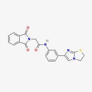 molecular formula C21H16N4O3S B2366031 N-(3-(2,3-dihydroimidazo[2,1-b]thiazol-6-yl)phenyl)-2-(1,3-dioxoisoindolin-2-yl)acetamide CAS No. 1251627-32-3