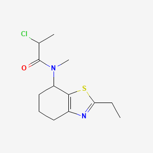 molecular formula C13H19ClN2OS B2366041 2-Chloro-N-(2-ethyl-4,5,6,7-tetrahydro-1,3-benzothiazol-7-yl)-N-methylpropanamide CAS No. 2411240-79-2