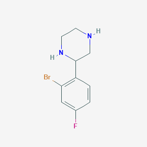 molecular formula C10H12BrFN2 B2366052 2-(2-Bromo-4-fluorophenyl)piperazine CAS No. 942474-01-3