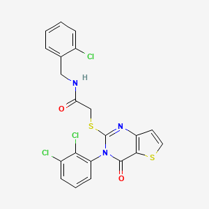 molecular formula C21H14Cl3N3O2S2 B2366057 N-(2-chlorobenzyl)-2-((3-(2,3-dichlorophenyl)-4-oxo-3,4-dihydrothieno[3,2-d]pyrimidin-2-yl)thio)acetamide CAS No. 1788589-99-0