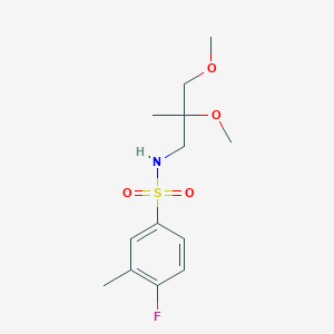 molecular formula C13H20FNO4S B2366065 N-(2,3-dimethoxy-2-methylpropyl)-4-fluoro-3-methylbenzene-1-sulfonamide CAS No. 2034586-40-6
