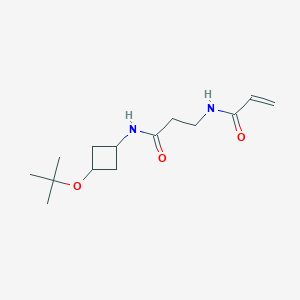 molecular formula C14H24N2O3 B2366069 N-[3-[(2-Methylpropan-2-yl)oxy]cyclobutyl]-3-(prop-2-enoylamino)propanamide CAS No. 2361715-13-9