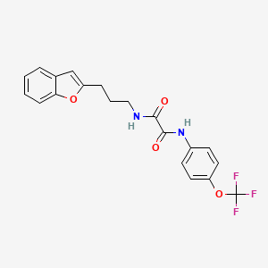 molecular formula C20H17F3N2O4 B2366072 N1-(3-(benzofuran-2-yl)propyl)-N2-(4-(trifluoromethoxy)phenyl)oxalamide CAS No. 2034380-44-2