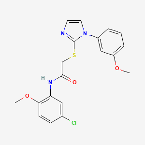 molecular formula C19H18ClN3O3S B2366089 N-(5-chloro-2-methoxyphenyl)-2-{[1-(3-methoxyphenyl)-1H-imidazol-2-yl]sulfanyl}acetamide CAS No. 851132-45-1