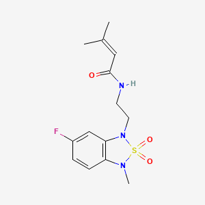 molecular formula C14H18FN3O3S B2366120 N-(2-(6-fluoro-3-methyl-2,2-dioxidobenzo[c][1,2,5]thiadiazol-1(3H)-yl)ethyl)-3-methylbut-2-enamide CAS No. 2034543-36-5