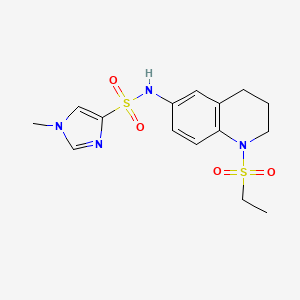 molecular formula C15H20N4O4S2 B2366121 N-(1-(ethylsulfonyl)-1,2,3,4-tetrahydroquinolin-6-yl)-1-methyl-1H-imidazole-4-sulfonamide CAS No. 1428356-60-8