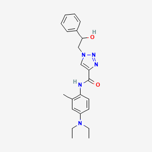 molecular formula C22H27N5O2 B2366123 N-(4-(diethylamino)-2-methylphenyl)-1-(2-hydroxy-2-phenylethyl)-1H-1,2,3-triazole-4-carboxamide CAS No. 1396800-11-5