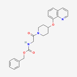 molecular formula C24H25N3O4 B2366135 Benzyl (2-oxo-2-(4-(quinolin-8-yloxy)piperidin-1-yl)ethyl)carbamate CAS No. 1903344-78-4