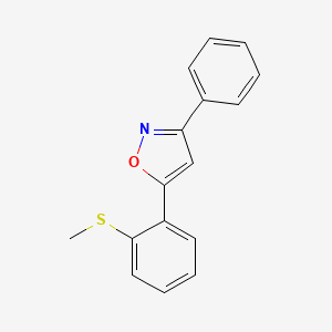 molecular formula C16H13NOS B2366138 Methyl 2-(3-phenyl-5-isoxazolyl)phenyl sulfide CAS No. 153201-36-6