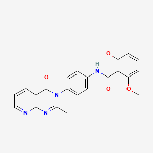 B2366144 2,6-dimethoxy-N-[4-(2-methyl-4-oxopyrido[2,3-d]pyrimidin-3-yl)phenyl]benzamide CAS No. 941927-61-3