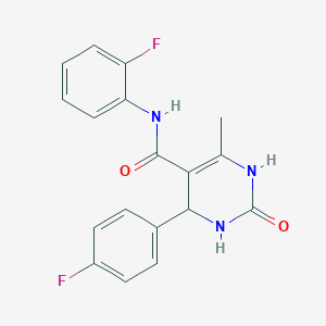molecular formula C18H15F2N3O2 B2366233 N-(2-fluorophenyl)-4-(4-fluorophenyl)-6-methyl-2-oxo-1,2,3,4-tetrahydropyrimidine-5-carboxamide CAS No. 713097-20-2