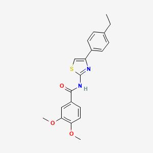 molecular formula C20H20N2O3S B2366291 N-[4-(4-ethylphenyl)-1,3-thiazol-2-yl]-3,4-dimethoxybenzamide CAS No. 324538-55-8