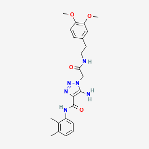 molecular formula C23H28N6O4 B2366315 5-amino-1-(2-{[2-(3,4-dimethoxyphenyl)ethyl]amino}-2-oxoethyl)-N-(2,3-dimethylphenyl)-1H-1,2,3-triazole-4-carboxamide CAS No. 901008-23-9