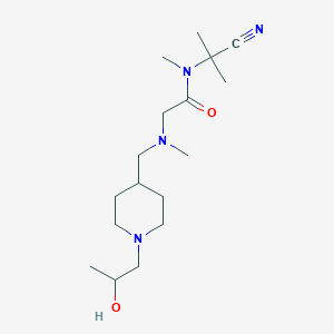 molecular formula C17H32N4O2 B2366317 N-(1-cyano-1-methylethyl)-2-({[1-(2-hydroxypropyl)piperidin-4-yl]methyl}(methyl)amino)-N-methylacetamide CAS No. 1376228-96-4