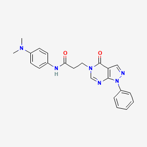 molecular formula C22H22N6O2 B2366325 N-(4-(dimethylamino)phenyl)-3-(4-oxo-1-phenyl-1H-pyrazolo[3,4-d]pyrimidin-5(4H)-yl)propanamide CAS No. 946312-49-8