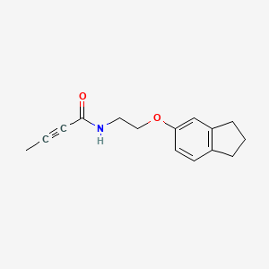 molecular formula C15H17NO2 B2366388 N-[2-(2,3-Dihydro-1H-inden-5-yloxy)ethyl]but-2-ynamide CAS No. 2411274-27-4