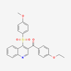 molecular formula C25H21NO5S B2366395 3-(4-ETHOXYBENZOYL)-4-(4-METHOXYBENZENESULFONYL)QUINOLINE CAS No. 866846-41-5