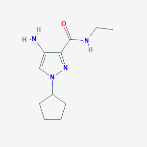 molecular formula C11H18N4O B2366401 4-Amino-1-cyclopentyl-N-ethyl-1H-pyrazole-3-carboxamide CAS No. 2101196-58-9