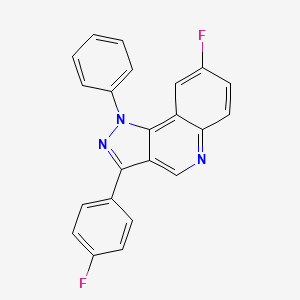 molecular formula C22H13F2N3 B2366403 8-fluoro-3-(4-fluorophenyl)-1-phenyl-1H-pyrazolo[4,3-c]quinoline CAS No. 932325-60-5
