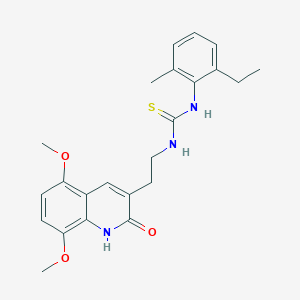 1-(2-(5,8-Dimethoxy-2-oxo-1,2-dihydroquinolin-3-yl)ethyl)-3-(2-ethyl-6-methylphenyl)thiourea