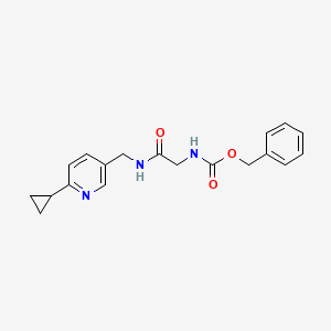 molecular formula C19H21N3O3 B2366422 Benzyl (2-(((6-cyclopropylpyridin-3-yl)methyl)amino)-2-oxoethyl)carbamate CAS No. 2320536-56-7