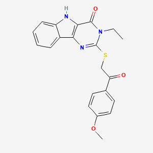 3-ethyl-2-[2-(4-methoxyphenyl)-2-oxoethyl]sulfanyl-5H-pyrimido[5,4-b]indol-4-one