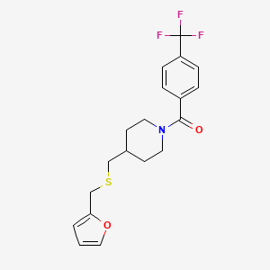 (4-(((Furan-2-ylmethyl)thio)methyl)piperidin-1-yl)(4-(trifluoromethyl)phenyl)methanone
