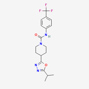 4-(5-isopropyl-1,3,4-oxadiazol-2-yl)-N-(4-(trifluoromethyl)phenyl)piperidine-1-carboxamide