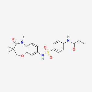 N-(4-(N-(3,3,5-trimethyl-4-oxo-2,3,4,5-tetrahydrobenzo[b][1,4]oxazepin-8-yl)sulfamoyl)phenyl)propionamide